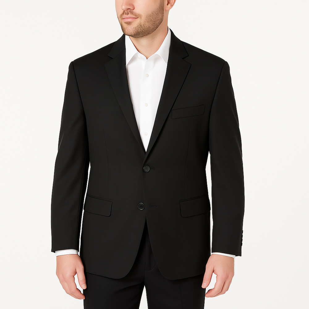 Alfani Jacket Mens L Black Blazer 2Button Notched Lapel Modern Classic Tailored